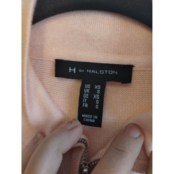 H by Halston Blush Pink Bell Sleeve Zip up sweater - Picture 3 of 8